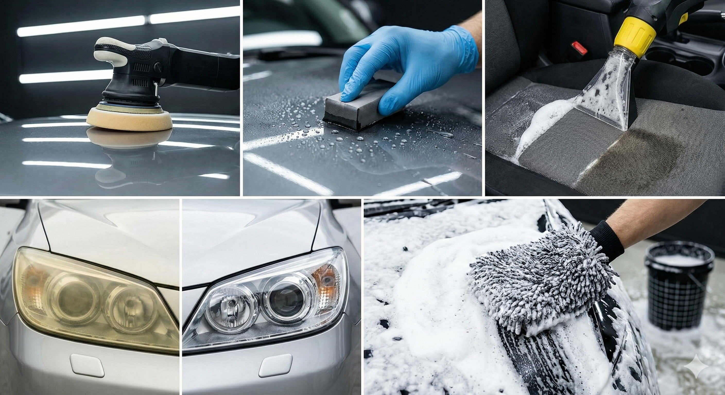 Alunos praticando estética automotiva